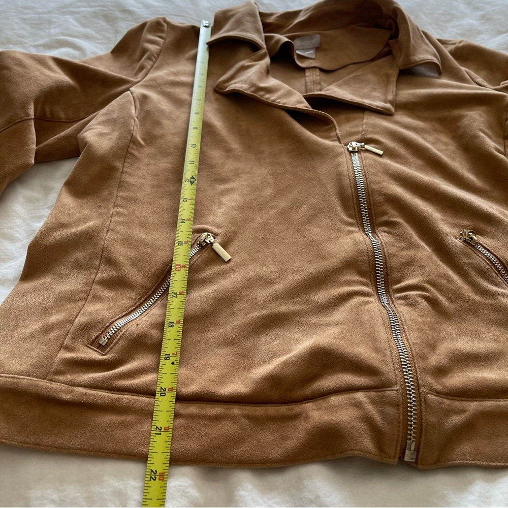 Petite Faux-Suede Moto‎ Camel Jacket - Picture 11 of 16